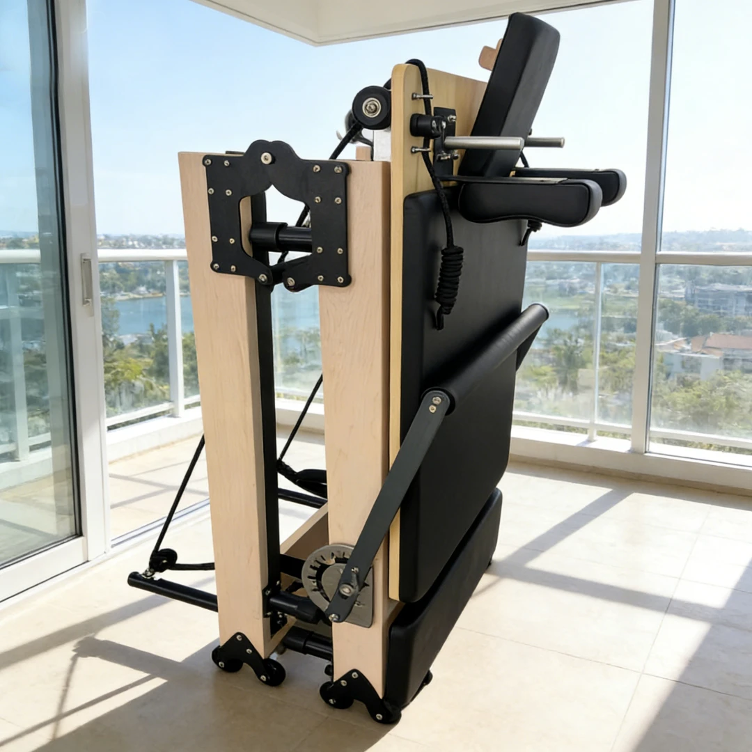Adjustable Maple Pilates Reformer with Height-Adjustable Legs & Footbar for Home & Studio
Adjustable Maple Pilates Reformer with Height-Adjustable Legs & Footbar for Home & Studio