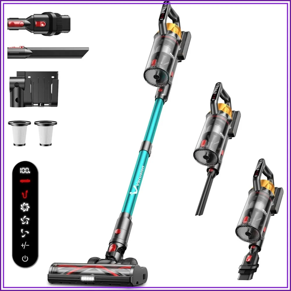 Cordless Vacuum Cleaner 650W 55KPa 60Mins Stick Vacuum with Charging Dock, Powerful Suction for Carpet Hard Floor Pet Hair
Cordless Vacuum Cleaner 650W 55KPa 60Mins Stick Vacuum with Charging Dock, Powerful Suction for Carpet Hard Floor Pet Hair