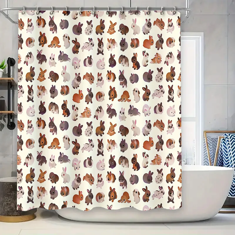 Rabbit Shower Curtain Cute Bunny Pattern Bathroom Decor Farmhouse Animals Washable Fabric Backdrop for Tub
Rabbit Shower Curtain Cute Bunny Pattern Bathroom Decor Farmhouse Animals Washable Fabric Backdrop for Tub