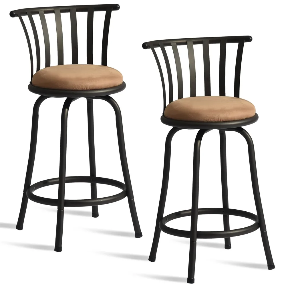 Bar Stools, 24" or 29" Swivel Bar Stools Set of 2, Counter Height Faux Leather Upholstered for Kitchen Island, Brown, Bar Stools
Bar Stools, 24" or 29" Swivel Bar Stools Set of 2, Counter Height Faux Leather Upholstered for Kitchen Island, Brown, Bar Stools