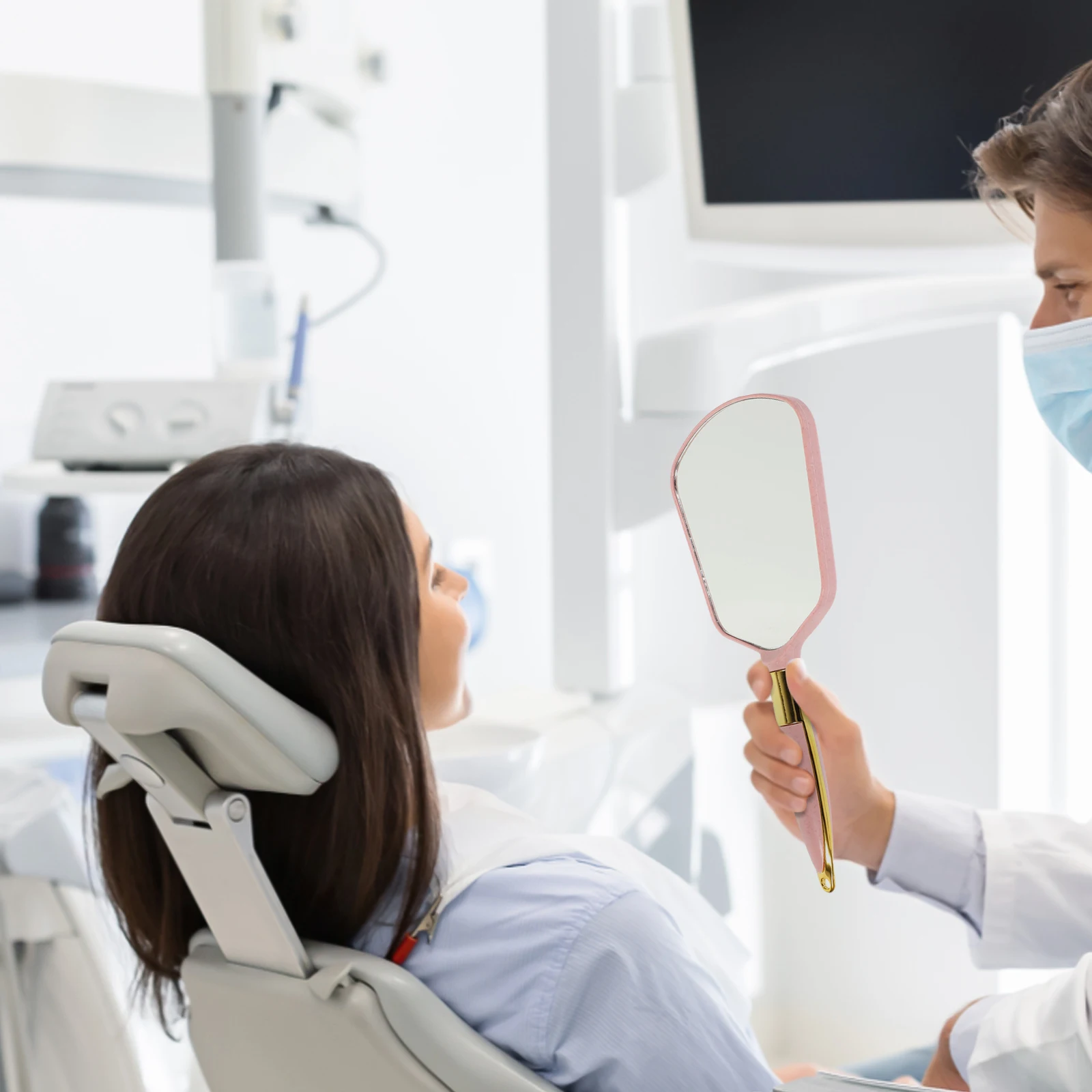 Handheld Makeup Mirror Ergonomic Handle Portable Mirror Lightweight Durable ABS Suitable Vanity Bedroom Office Use 
Handheld Makeup Mirror Ergonomic Handle Portable Mirror Lightweight Durable ABS Suitable Vanity Bedroom Office Use