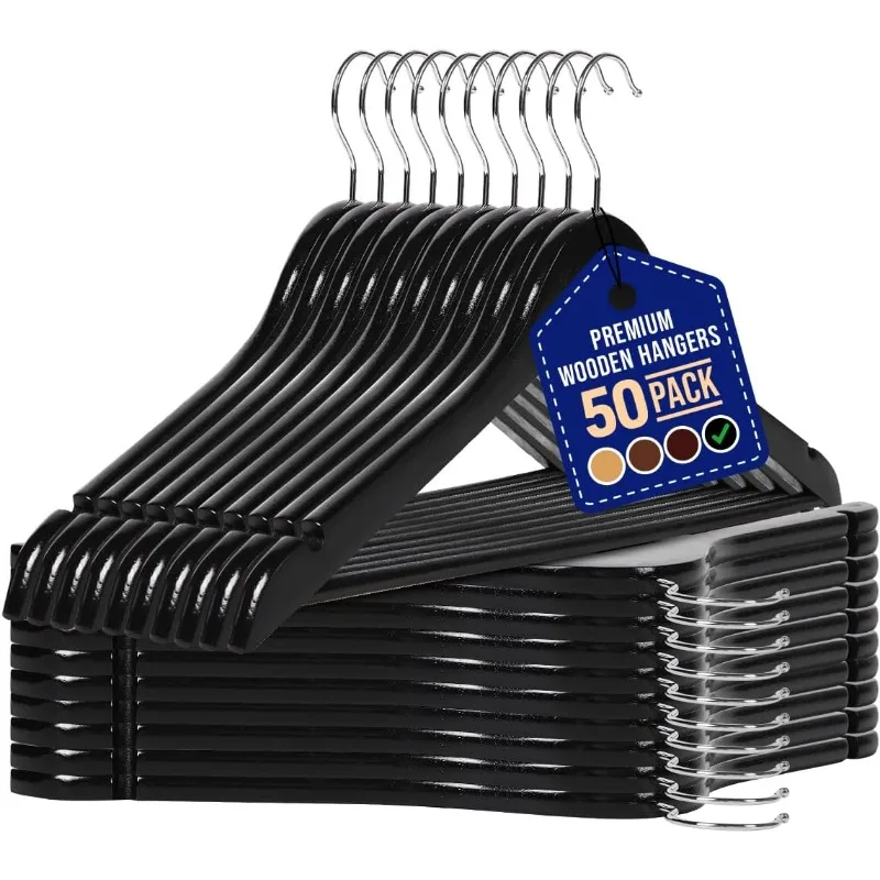Wooden Hanger Set - 50 Pieces Non-Slip Versatile Closet Space-Saving Hanger Set for Suit, Coat, Camisole, Jacket, Pants,
Wooden Hanger Set - 50 Pieces Non-Slip Versatile Closet Space-Saving Hanger Set for Suit, Coat, Camisole, Jacket, Pants,
