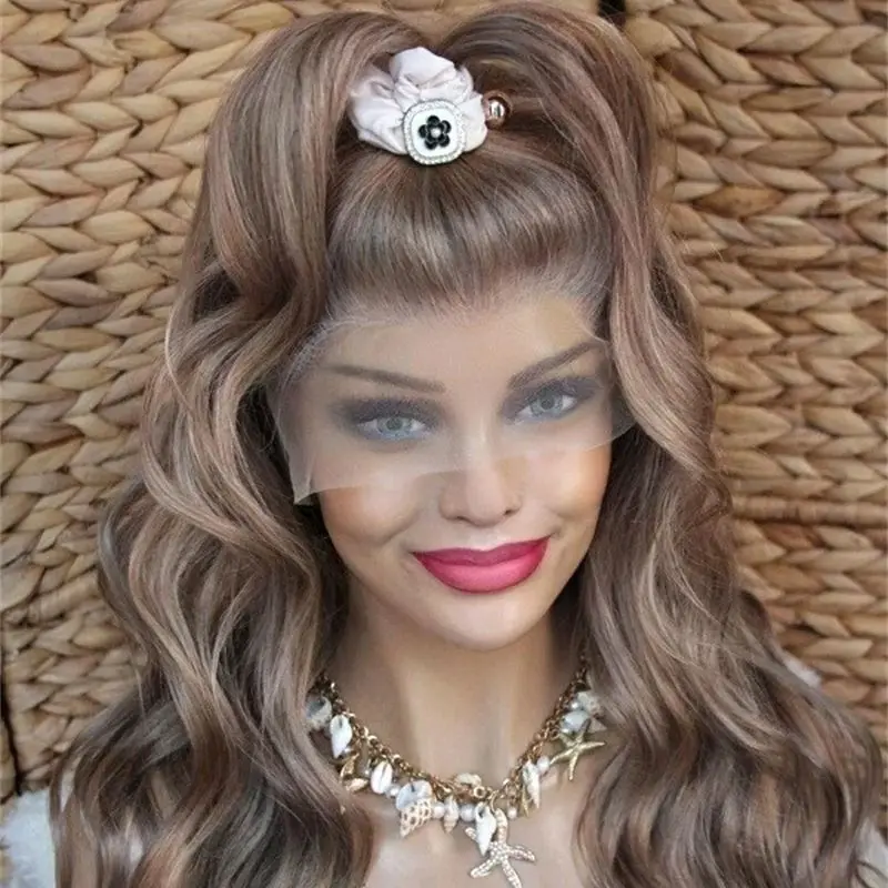 Natural Wig 13x4 Free Part Wig Preplucked Hairline 24''Ombre Blonde Brown Highlights High Heat Fibre Synthetic Lace Front Wigs
Natural Wig 13x4 Free Part Wig Preplucked Hairline 24''Ombre Blonde Brown Highlights High Heat Fibre Synthetic Lace Front Wigs