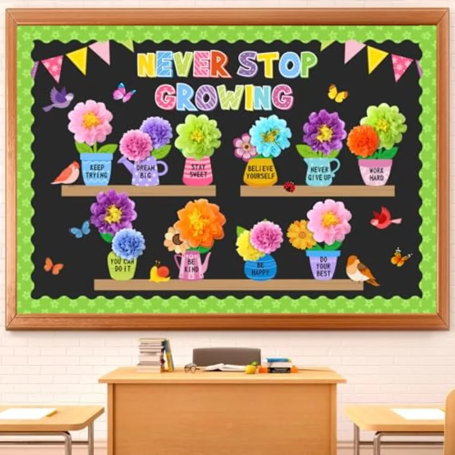 73 Pcs Flower Bulletin Board Decoration Set with 3D Paper Flower Never Stop Growing Classroom Decor Inspirational Bulletin Boar
73 Pcs Flower Bulletin Board Decoration Set with 3D Paper Flower Never Stop Growing Classroom Decor Inspirational Bulletin Boar