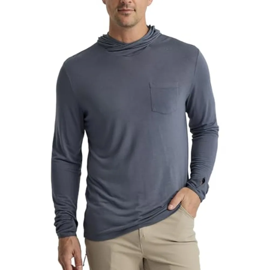 Men's lightweight polyester hoodie for fishing - black - UPF 20+ sun protection and breathable long sleeve design
Men's lightweight polyester hoodie for fishing - black - UPF 20+ sun protection and breathable long sleeve design