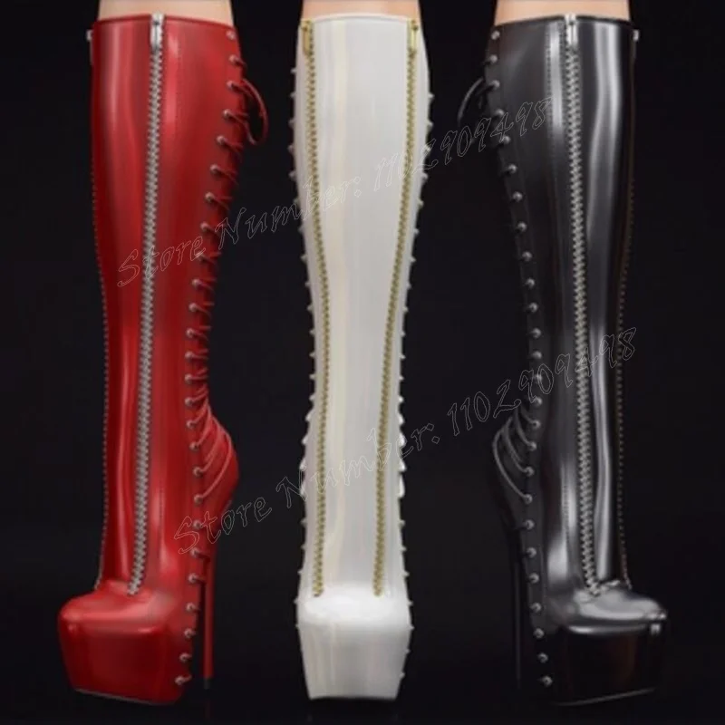 Black Zipper Decor Platform Boots Knee High Round Toe Shoes for Women Stilettos High Heels Sexy Shoes 2024 Zapatos Para Mujere
Black Zipper Decor Platform Boots Knee High Round Toe Shoes for Women Stilettos High Heels Sexy Shoes 2024 Zapatos Para Mujere
