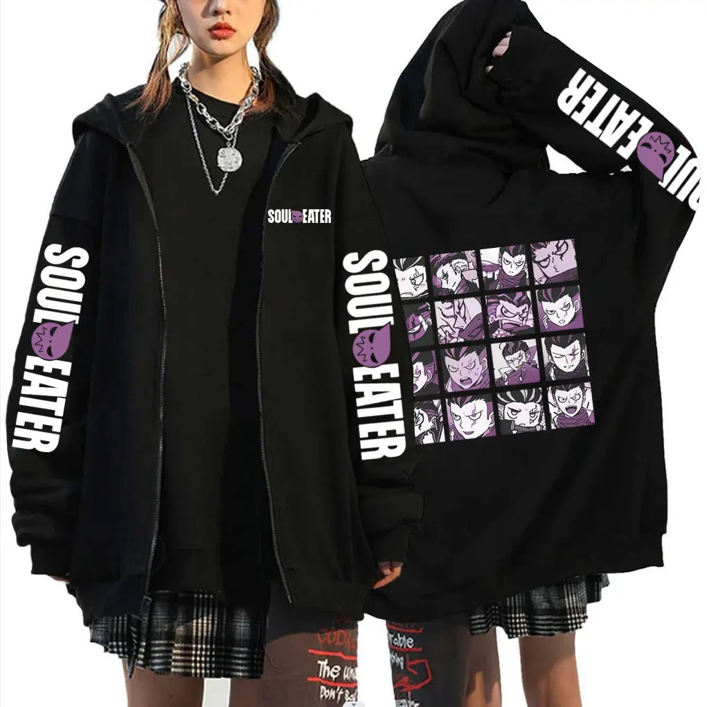 Anime Soul Eater Zipper Hoodie Retro Manga Black Star Graphic Zip Up Jacket Coat Men Women Fashion Oversized Hoodies Streetwear
Anime Soul Eater Zipper Hoodie Retro Manga Black Star Graphic Zip Up Jacket Coat Men Women Fashion Oversized Hoodies Streetwear