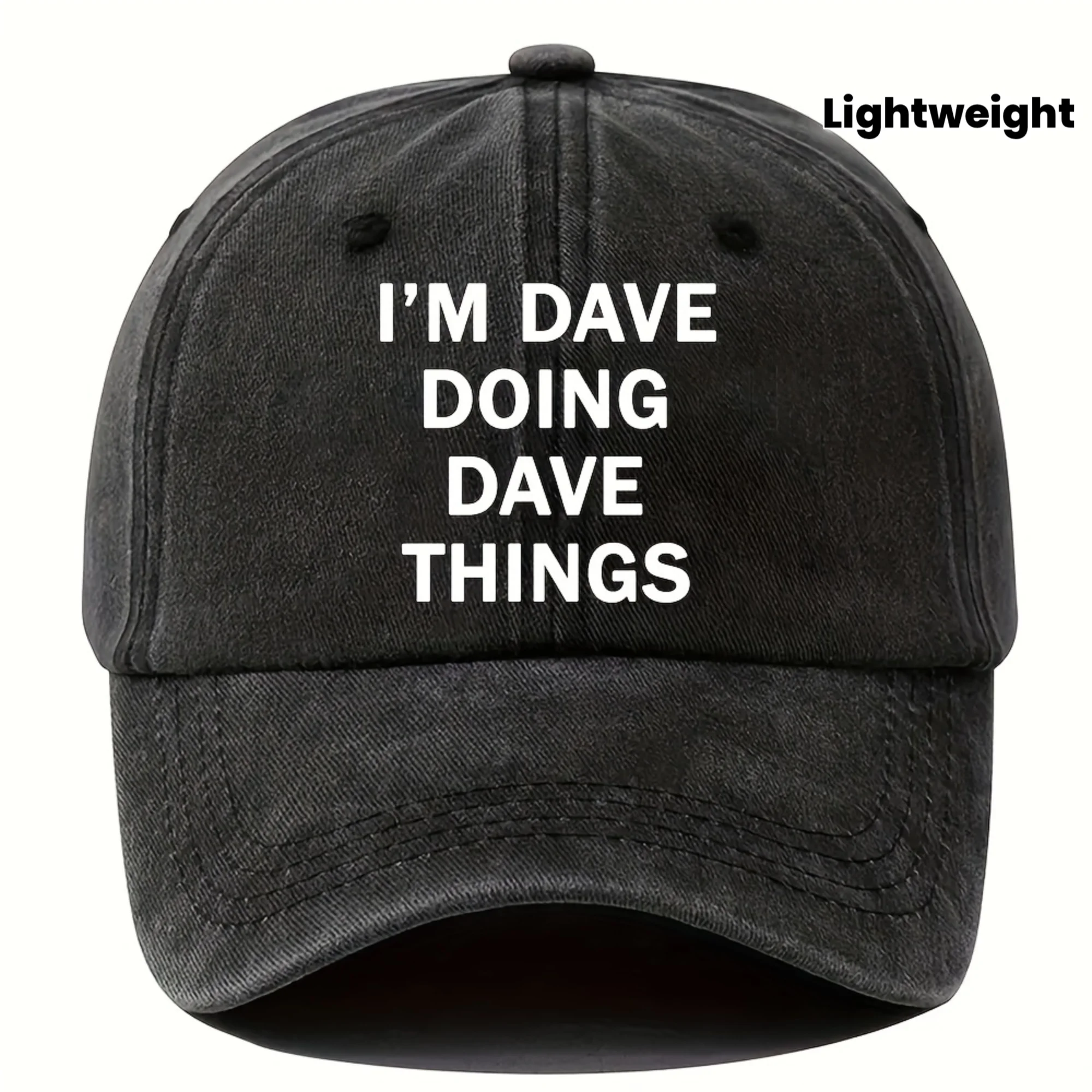 Мужская винтажная бейсболка ATHACER "I'm Dave Things" — черная кепка в стиле ретро с выразительным текстом, легкая и дышащая, для активного отдыха
Мужская винтажная бейсболка ATHACER "I'm Dave Things" — черная кепка в стиле ретро с выразительным текстом, легкая и дышащая, для активного отдыха