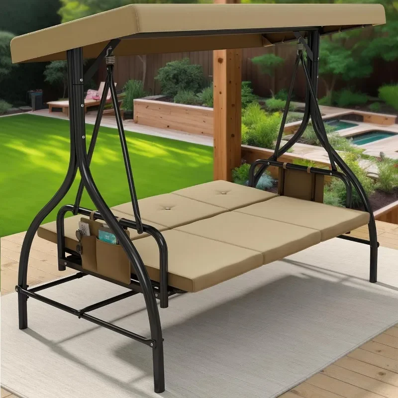 YITAHOME Outdoor Porch Swing, 3 Person Patio Swing Chair with Adjustable Canopy, Removable Cushion,Suitable for Garden, Poolside
YITAHOME Outdoor Porch Swing, 3 Person Patio Swing Chair with Adjustable Canopy, Removable Cushion,Suitable for Garden, Poolside