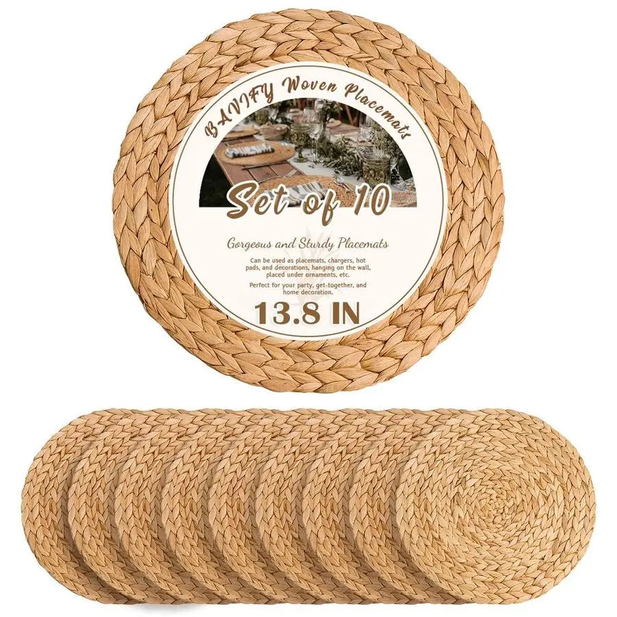 Набор из 10 круглых тканых салфеток в тарелках с зарядными устройствами, коврики в деревенском стиле в стиле бохо для декора обеденного стола, плетеный стол из ротанга
Набор из 10 круглых тканых салфеток в тарелках с зарядными устройствами, коврики в деревенском стиле в стиле бохо для декора обеденного стола, плетеный стол из ротанга