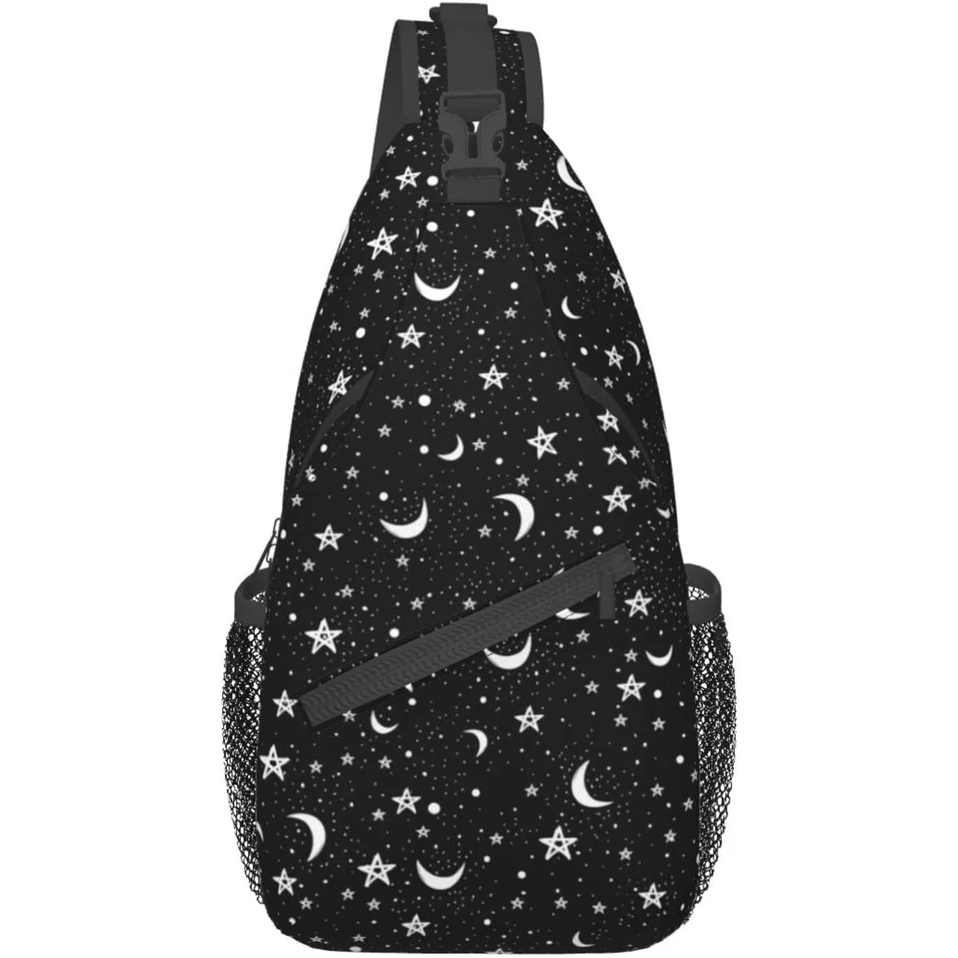 Doodle Pattern of Night Sky with White Stars Moons on Background Chest Bag Adjustable Shoulder Backpack Travel Hiking Daypack
Doodle Pattern of Night Sky with White Stars Moons on Background Chest Bag Adjustable Shoulder Backpack Travel Hiking Daypack