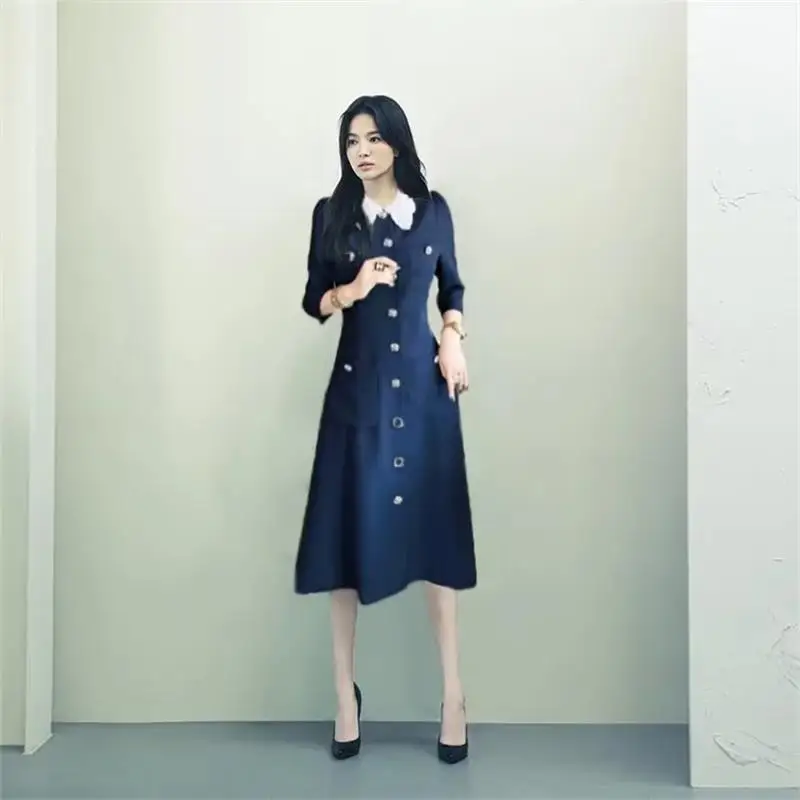 Women Dress 2023 High Quality Spring Summer Turn-down Embroidery Collar Three Quarter Sleeves Button Casual Dresses NP1917C
Women Dress 2023 High Quality Spring Summer Turn-down Embroidery Collar Three Quarter Sleeves Button Casual Dresses NP1917C