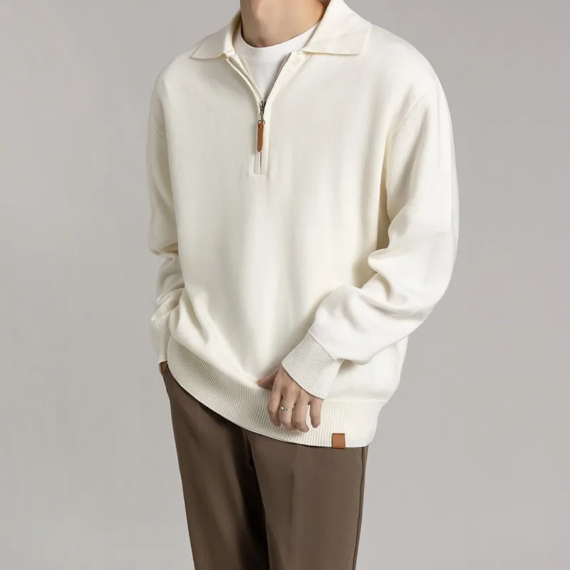 Вязаные свитера с полумолнией для мужчин, джемперы, трикотаж в корейском стиле, свободный крой, дизайнерский трос, оригинальный пуловер-поло в стиле Харадзюку, мужской
Вязаные свитера с полумолнией для мужчин, джемперы, трикотаж в корейском стиле, свободный крой, дизайнерский трос, оригинальный пуловер-поло в стиле Харадзюку, мужской