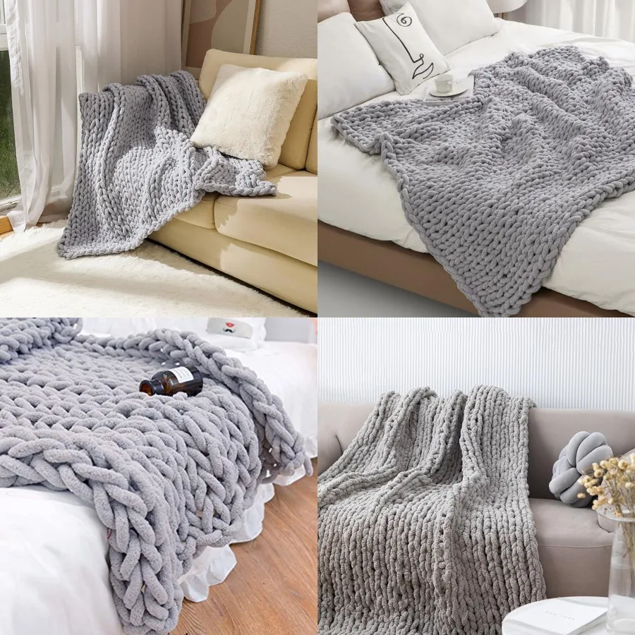 Chunky Knit Blanket Throw 4060, Hand Knitted Warm Chenille Throw Blanket, Home Decor Soft Thick Yarn Cable Knit Blanket, Soft B
Chunky Knit Blanket Throw 4060, Hand Knitted Warm Chenille Throw Blanket, Home Decor Soft Thick Yarn Cable Knit Blanket, Soft B
