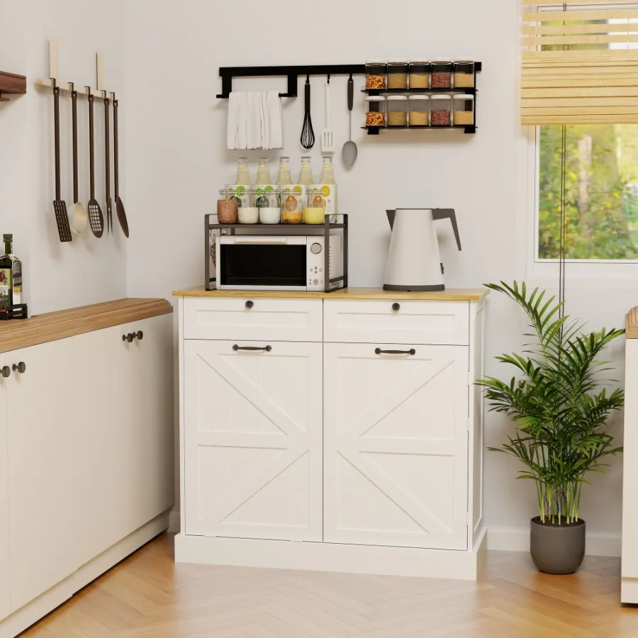 Kitchen Trash Can Storage Cabinet with 2 Drawers 1 Tilt Out Trash Cabinet 1 door with storage rack 2 Shelves for Kitchen Dinnin
Kitchen Trash Can Storage Cabinet with 2 Drawers 1 Tilt Out Trash Cabinet 1 door with storage rack 2 Shelves for Kitchen Dinnin