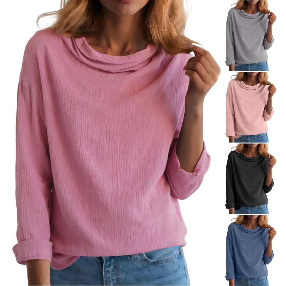 Elegant Long Sleeve Pullover Women All Match Pile Collar Blouses Fashion Loose Shirt Female Solid Color Casual Basic Tops Blusas
Elegant Long Sleeve Pullover Women All Match Pile Collar Blouses Fashion Loose Shirt Female Solid Color Casual Basic Tops Blusas