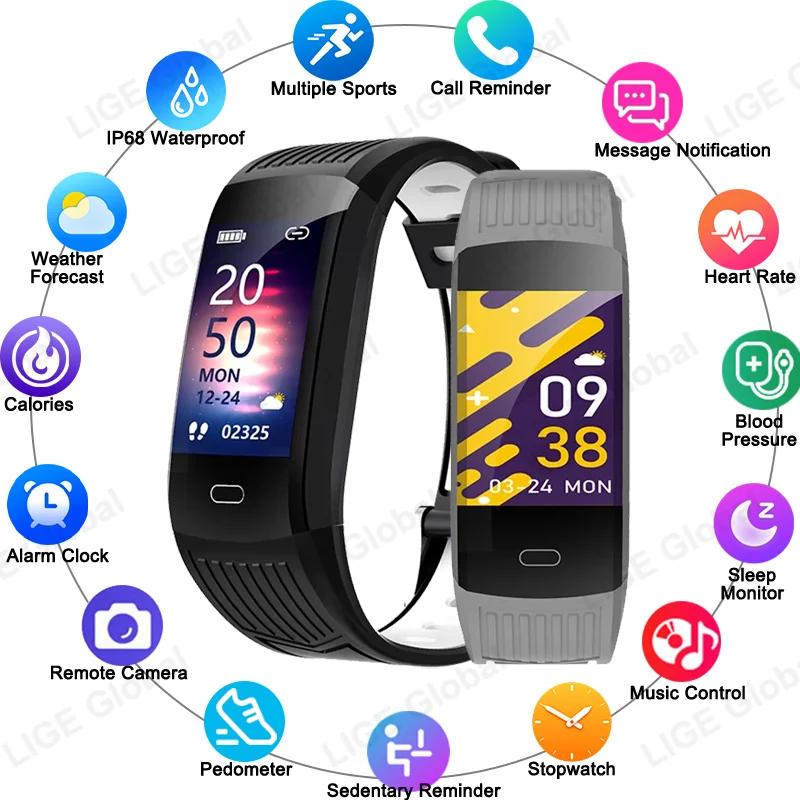 LIGE Bluetooth Connected Phone Smart Bracelet Fitness Sport Men Woman Couple Band Blood Pressure Hear Rate Waterproof Smartwatch
LIGE Bluetooth Connected Phone Smart Bracelet Fitness Sport Men Woman Couple Band Blood Pressure Hear Rate Waterproof Smartwatch