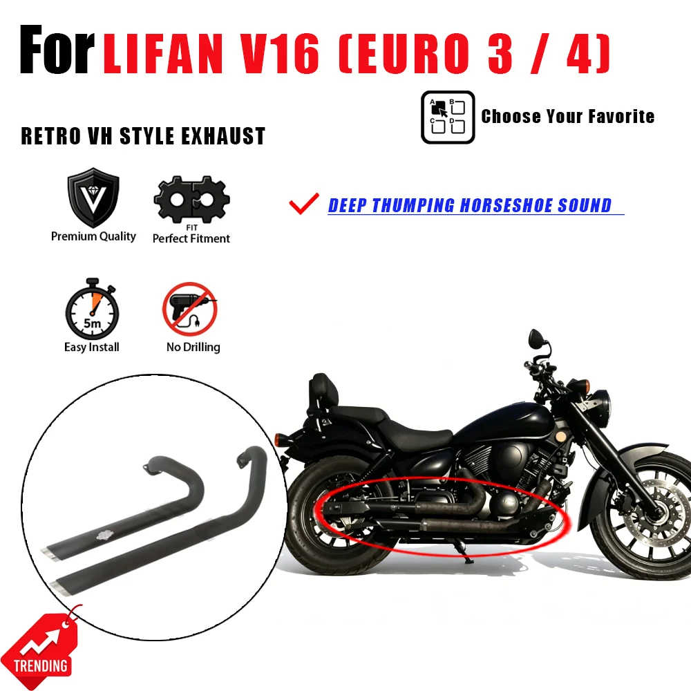 For Lifan V16 Modified Retro VH Style Exhaust Pipe Muffler Deep Bass Horseshoe Sound DB Killer Accesorios Moto Escape Moto
For Lifan V16 Modified Retro VH Style Exhaust Pipe Muffler Deep Bass Horseshoe Sound DB Killer Accesorios Moto Escape Moto
