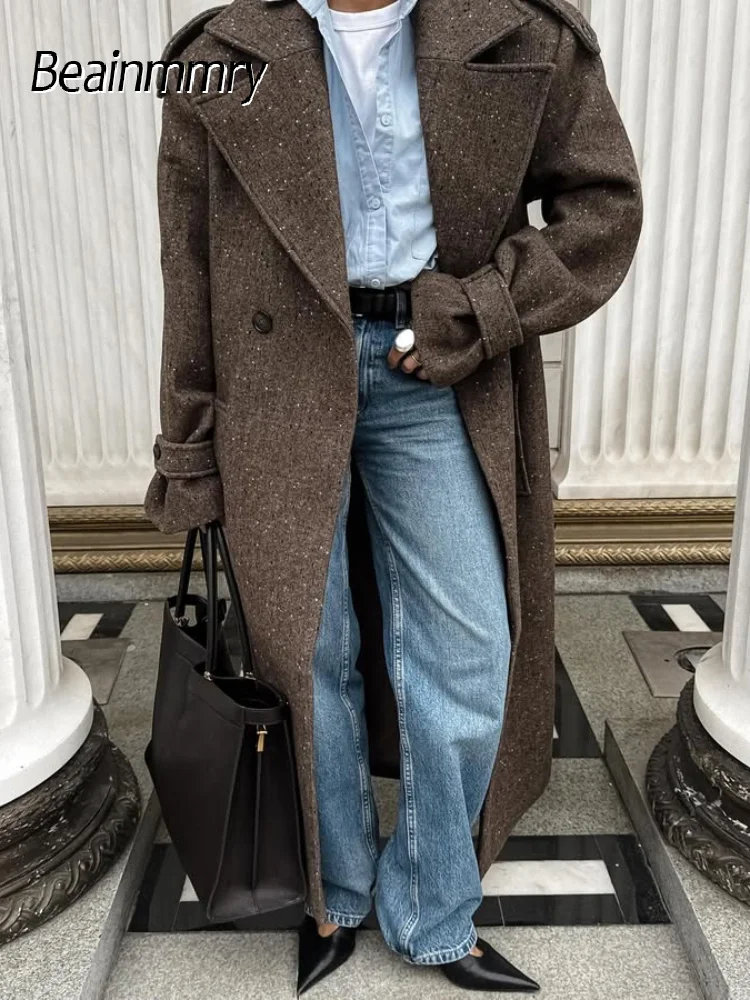 Women Solid Lapel Long Woolen Trench Coat Full Sleeves Single Breasted Loose Overcoat Lady 2025 Autumn Office Commute Outwear
Women Solid Lapel Long Woolen Trench Coat Full Sleeves Single Breasted Loose Overcoat Lady 2025 Autumn Office Commute Outwear