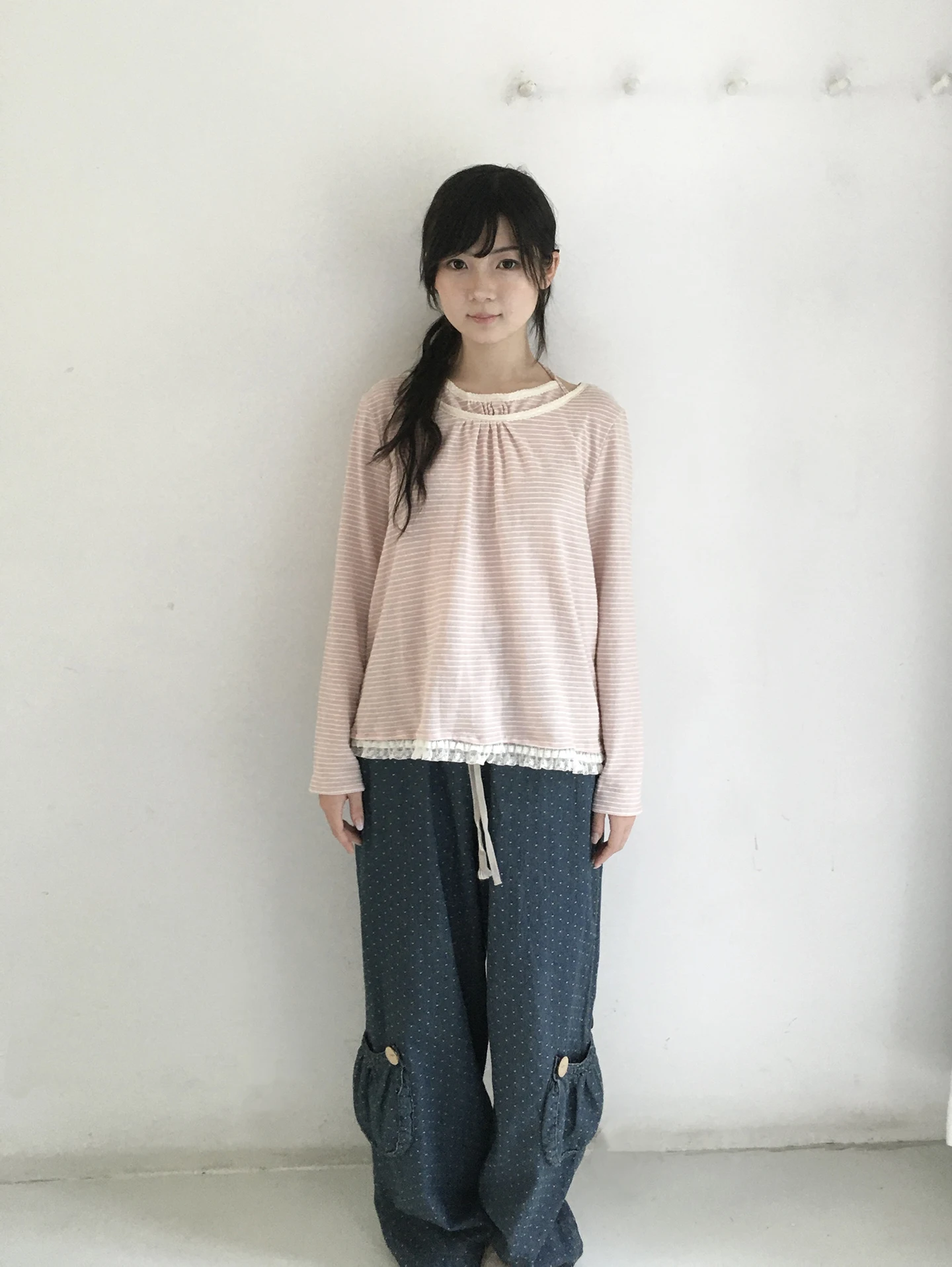 Pink Stripe Lace Trim Long Sve Fake Two-Piece Hanging Ne Gored Belted Top Casual Sle Loose Fit Cotton Blend T-irt
Pink Stripe Lace Trim Long Sve Fake Two-Piece Hanging Ne Gored Belted Top Casual Sle Loose Fit Cotton Blend T-irt