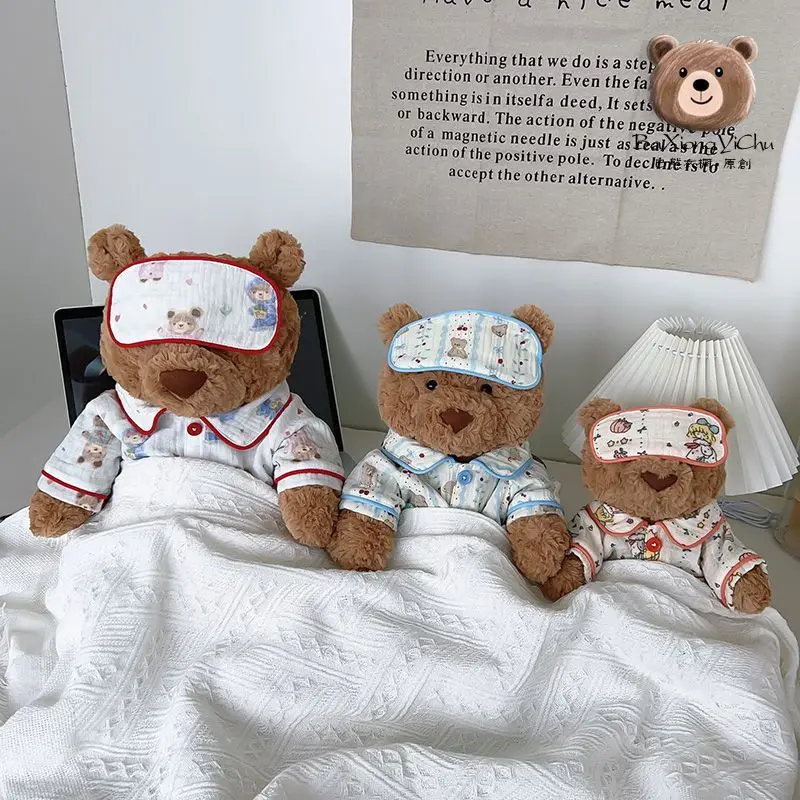 Cute Pajama Teddy Bear Plush Soft Stuffed Animal with Eye Mask and Print for Kids Comfort Doll Birthday Gift Bedtime Companion
Cute Pajama Teddy Bear Plush Soft Stuffed Animal with Eye Mask and Print for Kids Comfort Doll Birthday Gift Bedtime Companion
