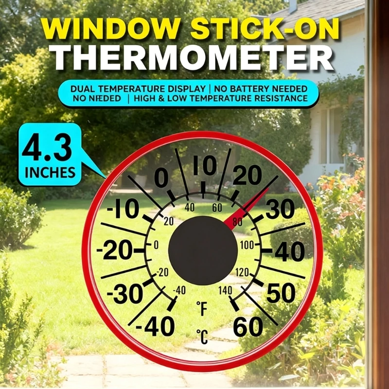 Window Mount Thermometers with Celsius & Readings On Temperature Meter Suitable for Various Environment M4YD
Window Mount Thermometers with Celsius & Readings On Temperature Meter Suitable for Various Environment M4YD