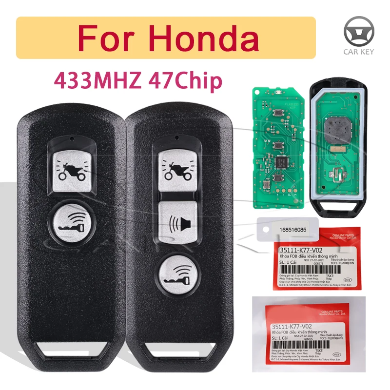Moto Car Remote Auto Key For Honda Motorcycle Scooter K01 K77 K96 K97 K35V3 ADV SH 150 Forza 300 PCX150 with 433MHz ID47 Chip
Moto Car Remote Auto Key For Honda Motorcycle Scooter K01 K77 K96 K97 K35V3 ADV SH 150 Forza 300 PCX150 with 433MHz ID47 Chip