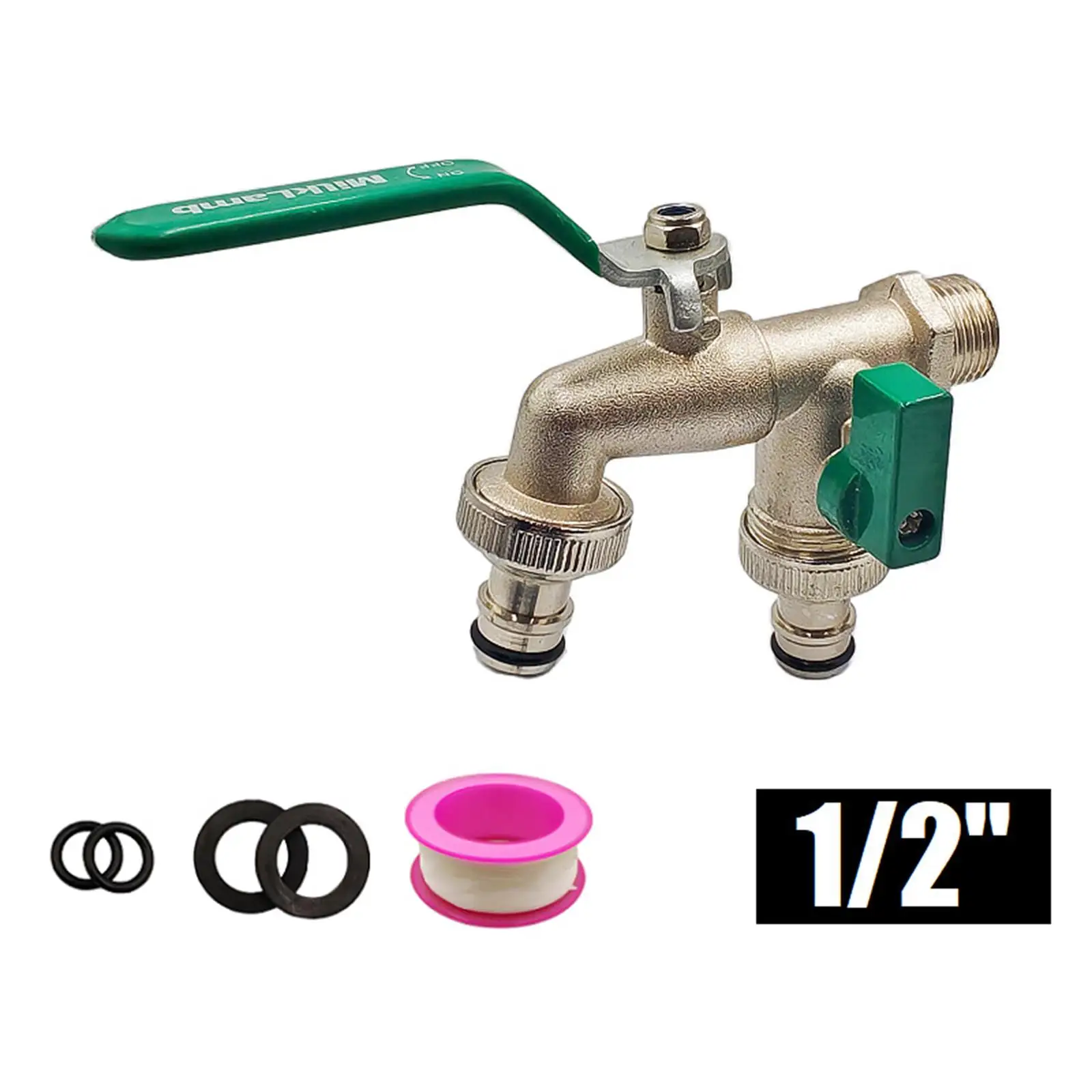 Brass Water Faucet Garden Splitter Two Handle Dual Outlet Tap Adapter for Home Yard Maintenance
Brass Water Faucet Garden Splitter Two Handle Dual Outlet Tap Adapter for Home Yard Maintenance