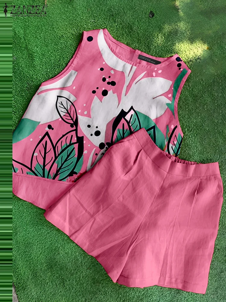 ZANZEA Casual Women 2-Pieces Sets Vacation Loose Floral Print Asymmetrical Hem Top Solid Shorts 2pcs Outfits 2025 Summer Suits
ZANZEA Casual Women 2-Pieces Sets Vacation Loose Floral Print Asymmetrical Hem Top Solid Shorts 2pcs Outfits 2025 Summer Suits