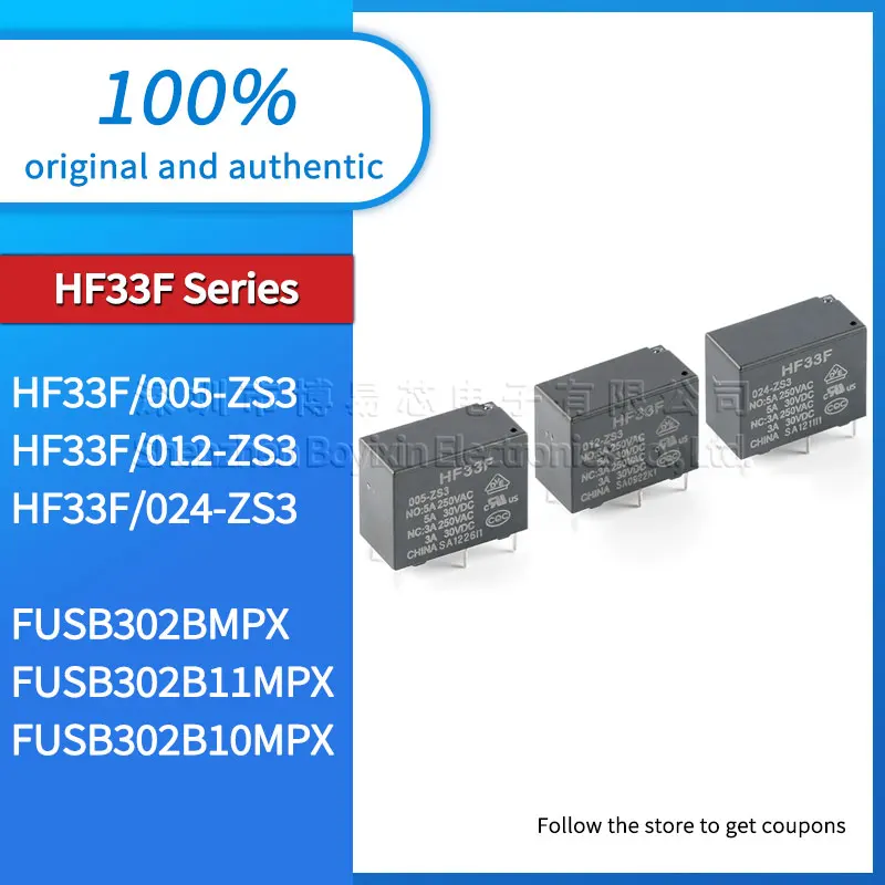 Relay HF33F/005/012/024-ZS3 5V 12V 24V 5A 5-pin one set conversion FUSB302B11MPX FUSB302B10MPX FUSB302BMPX
Relay HF33F/005/012/024-ZS3 5V 12V 24V 5A 5-pin one set conversion FUSB302B11MPX FUSB302B10MPX FUSB302BMPX