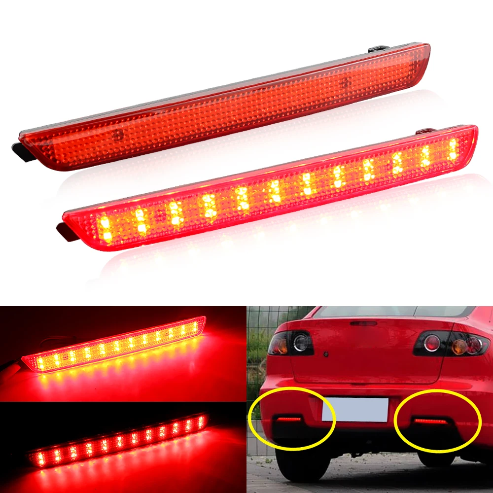 2Pcs Rear Bumper Reflector LED Brake Stop Light For Mazda Speed3 Mazda3/Axela BK5P BKEP BK3P For MPVatenza 2004-2009 Accessories
2Pcs Rear Bumper Reflector LED Brake Stop Light For Mazda Speed3 Mazda3/Axela BK5P BKEP BK3P For MPVatenza 2004-2009 Accessories