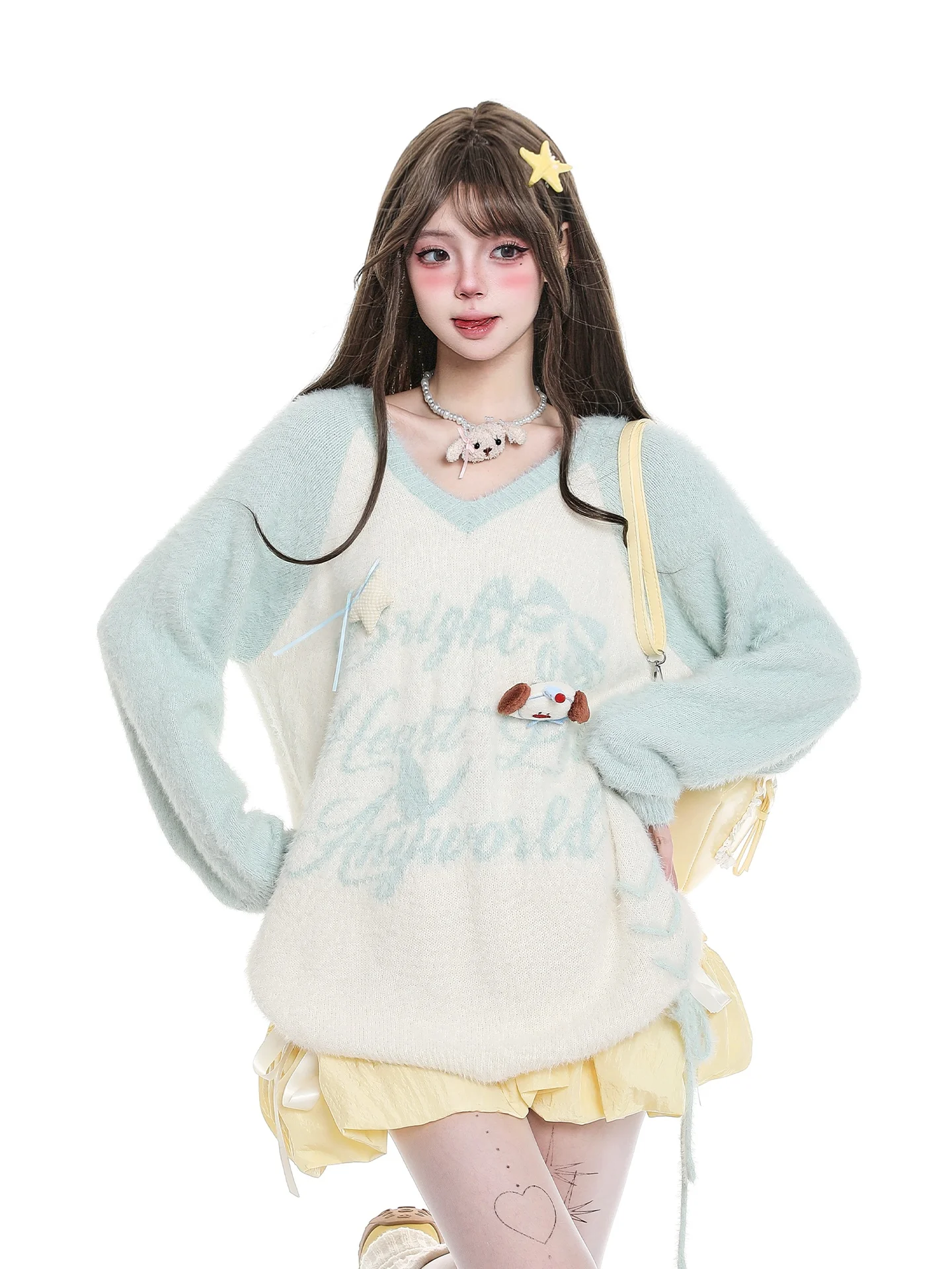 Cute Sweet Cartoon Dog Print V-Ne Camere Women's Sweater Soft Lazy Knitted irt Fall Season Long Sve round Ne Regul...
Cute Sweet Cartoon Dog Print V-Ne Camere Women's Sweater Soft Lazy Knitted irt Fall Season Long Sve round Ne Regul...