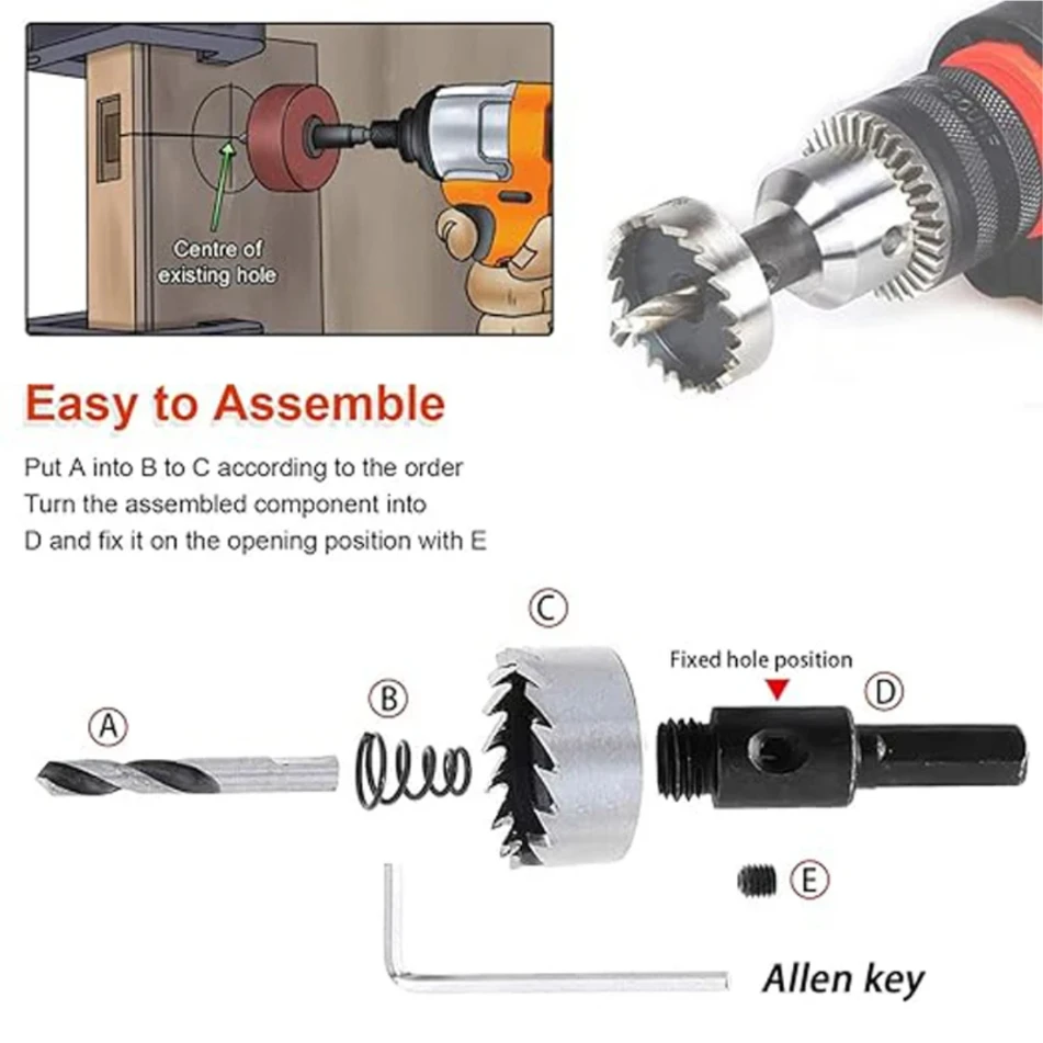 Cobalt High Speed Steel M35 Hole Saw Set for Metal Stainless Steel Drilling 12-60mm Metalworking Tool Kit
Cobalt High Speed Steel M35 Hole Saw Set for Metal Stainless Steel Drilling 12-60mm Metalworking Tool Kit