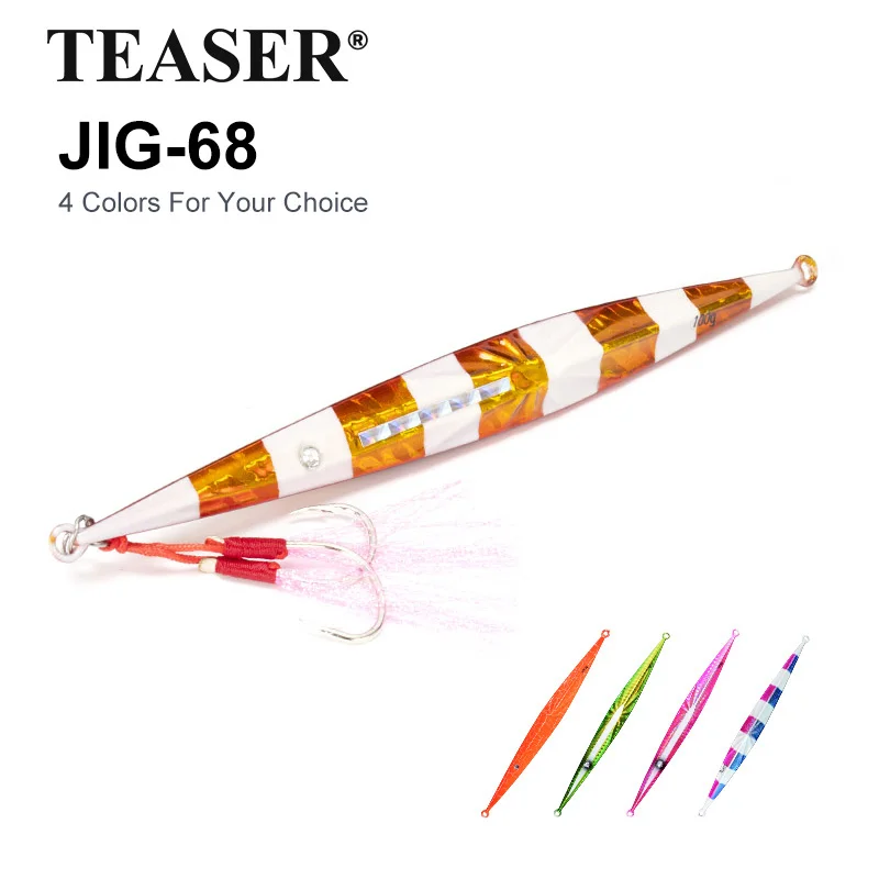 TEASER J68 Artificial Hard Fishing Metal Jigging Lure 100g 175mm Saltwater Luminous Metal Jigs Lures Fast Sinking Jigbait
TEASER J68 Artificial Hard Fishing Metal Jigging Lure 100g 175mm Saltwater Luminous Metal Jigs Lures Fast Sinking Jigbait