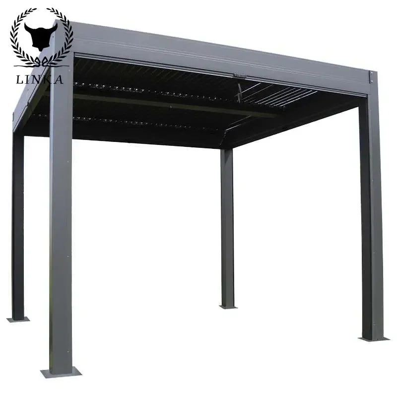 Modern Outdoor Aluminum Louver Waterproof OEM Customized Pergola with LED light
Modern Outdoor Aluminum Louver Waterproof OEM Customized Pergola with LED light