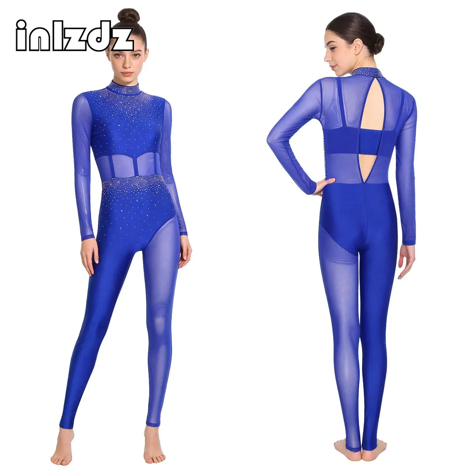 Rhythmic Gymnastics Leotard Jumpsuit for Women Rhinestone Mesh Full Body Suit Figure Ice Skating Ballet Performance Dancewear
Rhythmic Gymnastics Leotard Jumpsuit for Women Rhinestone Mesh Full Body Suit Figure Ice Skating Ballet Performance Dancewear