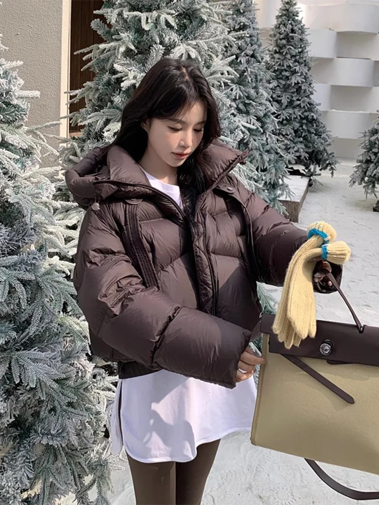 Women's Short Puffer Jacket Thick Warm Cotton Coat Bread Style Winter Outerwear Korean Loose Fit Long Sleeve Zipper Closure
Women's Short Puffer Jacket Thick Warm Cotton Coat Bread Style Winter Outerwear Korean Loose Fit Long Sleeve Zipper Closure