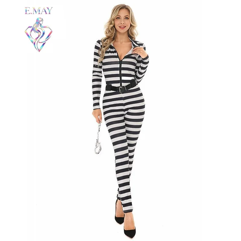 Adult Women's Halloween Prisoner Role Play Cosplay Jumpsuit Stage Performance Costume New Arrival Summer Collection
Adult Women's Halloween Prisoner Role Play Cosplay Jumpsuit Stage Performance Costume New Arrival Summer Collection