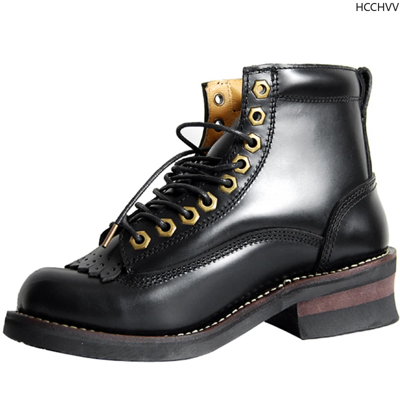 Unisex handmade retro lace new leather platform men's ring black red ankle boots tactical work motorcycle boots shiny increase
Unisex handmade retro lace new leather platform men's ring black red ankle boots tactical work motorcycle boots shiny increase