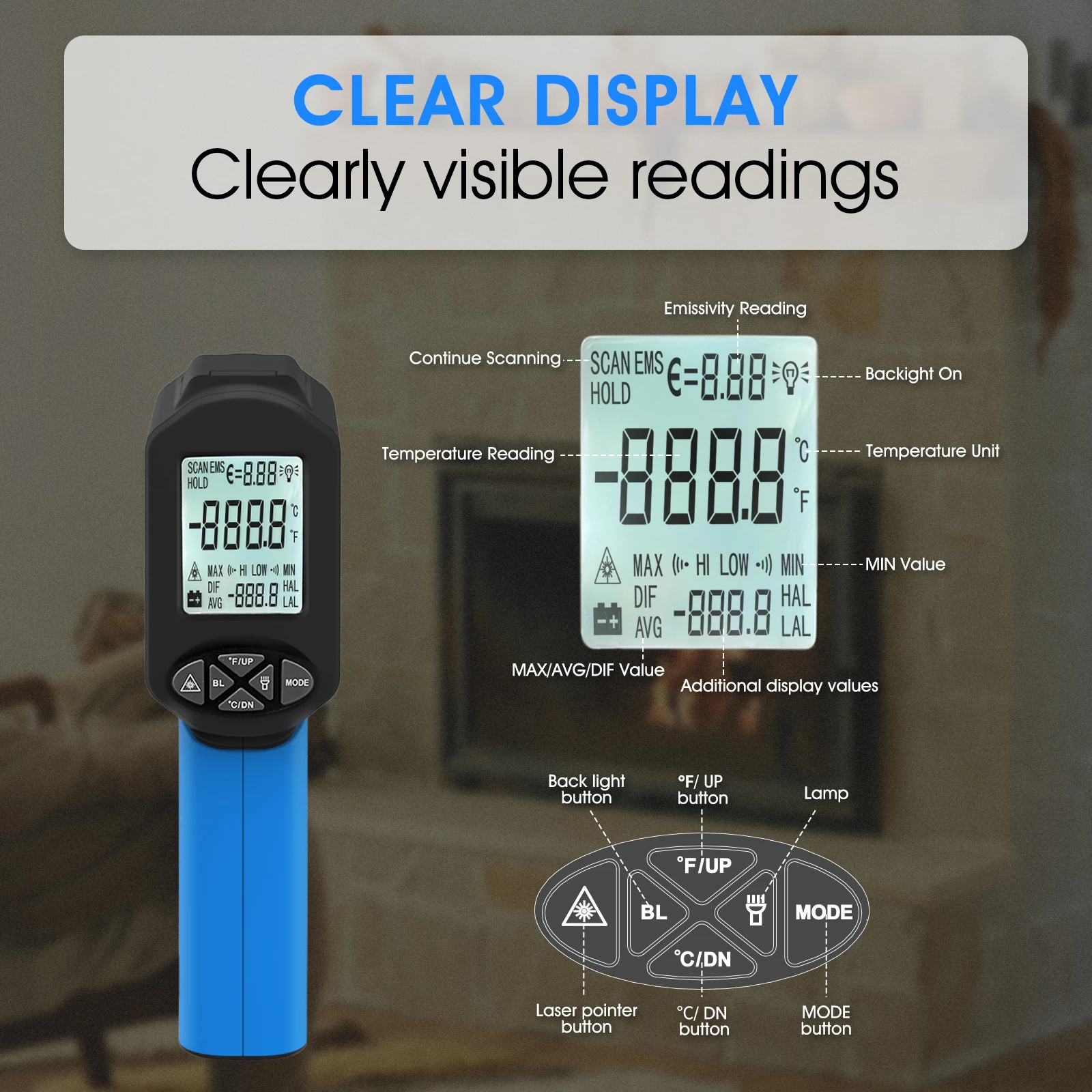 Infrared thermometer,Industrial,highest measurement is 1880℃,High safety,Laser light,Alarm prompt,Multi functional measurement
Infrared thermometer,Industrial,highest measurement is 1880℃,High safety,Laser light,Alarm prompt,Multi functional measurement