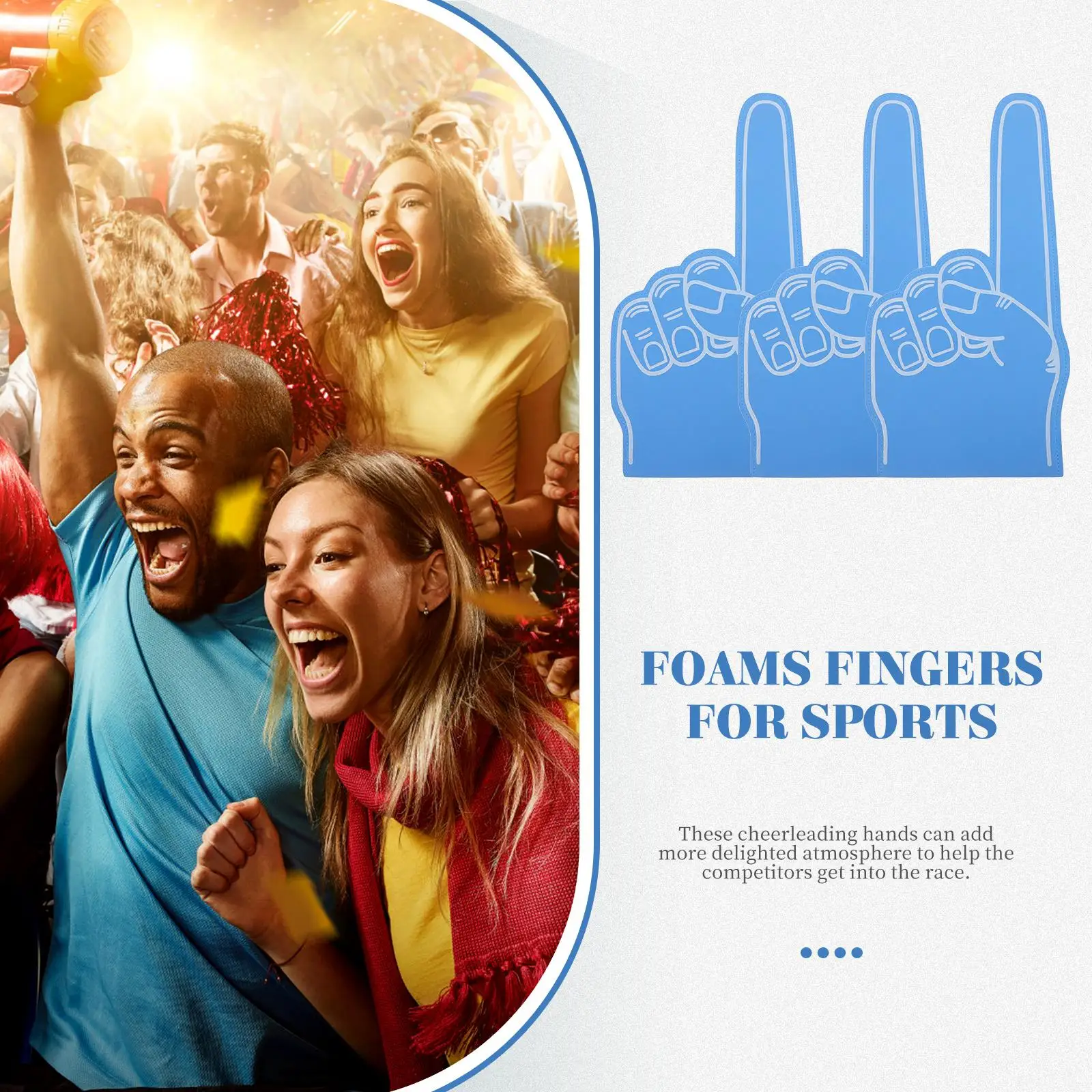 3 Pcs Foam Fingers Blue Pad Mini Megaphone Hand Pompoms Cheerleading Props Sports Fan Finger Lightweight Soft Fits Most People
3 Pcs Foam Fingers Blue Pad Mini Megaphone Hand Pompoms Cheerleading Props Sports Fan Finger Lightweight Soft Fits Most People