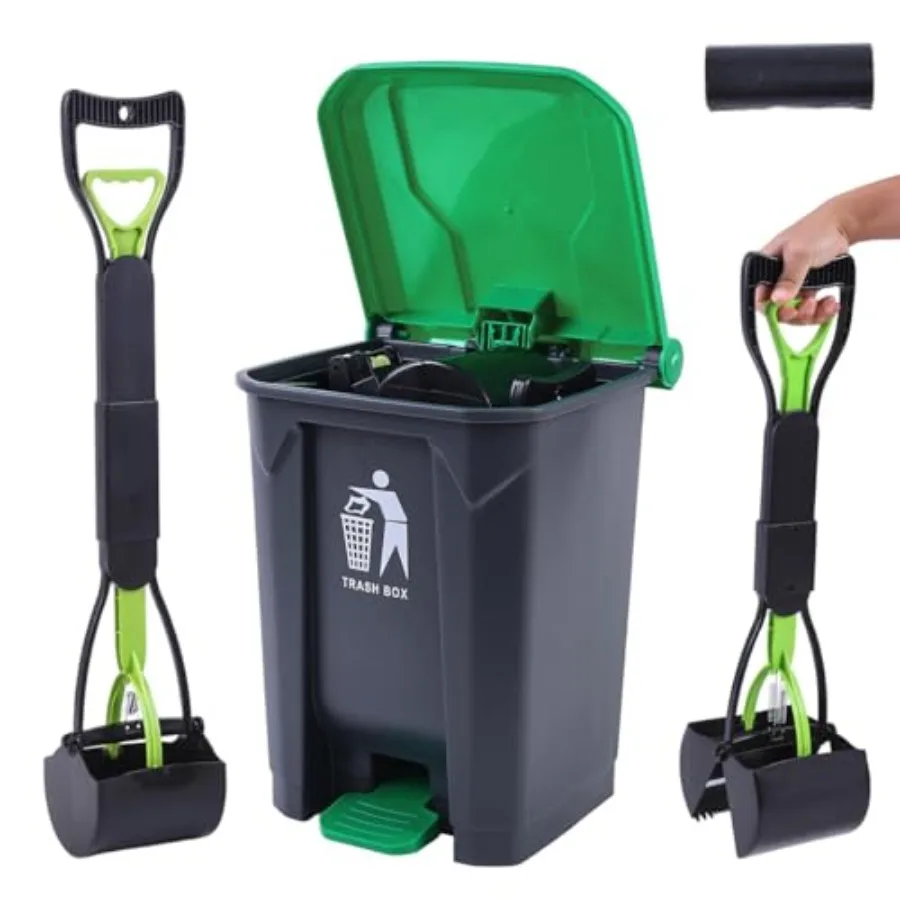 2 Pack Dog Poop Scoopers with 20L Step Trash Can 28 Long Handle for Large Small Dogs Heavy Duty Removable Inner Bucket Outdoor
2 Pack Dog Poop Scoopers with 20L Step Trash Can 28 Long Handle for Large Small Dogs Heavy Duty Removable Inner Bucket Outdoor