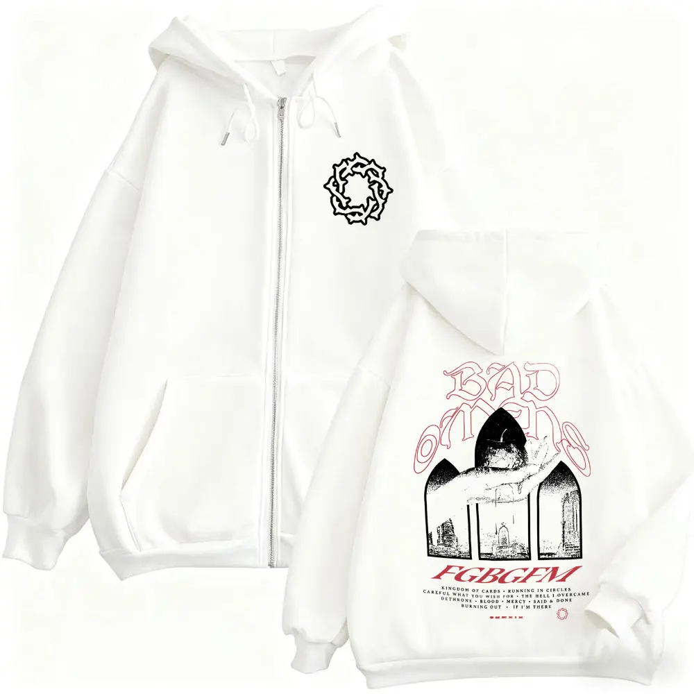 Rock Band Bad Omens FGBGFM Album Graphic Zipper Hoodie Men Women Casual Oversized Zip Up Jacket Unisex Vintage Zip Up Sweatshirt
Rock Band Bad Omens FGBGFM Album Graphic Zipper Hoodie Men Women Casual Oversized Zip Up Jacket Unisex Vintage Zip Up Sweatshirt