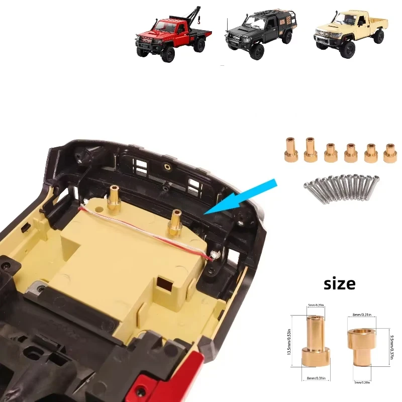 MN Brass Body Shell Lift Posts Heightening Upgrade Parts For 1 12 Scale MN82 LC79 RC Crawler Truck With Install Screws
MN Brass Body Shell Lift Posts Heightening Upgrade Parts For 1 12 Scale MN82 LC79 RC Crawler Truck With Install Screws