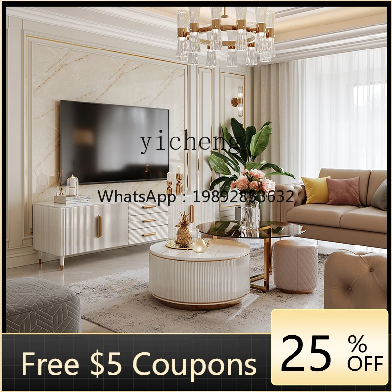 Stone Plate Coffee Table TV Cabinet Combination Modern Minimalist Living Room Small Apartment White Minimalist TV Stand
Stone Plate Coffee Table TV Cabinet Combination Modern Minimalist Living Room Small Apartment White Minimalist TV Stand