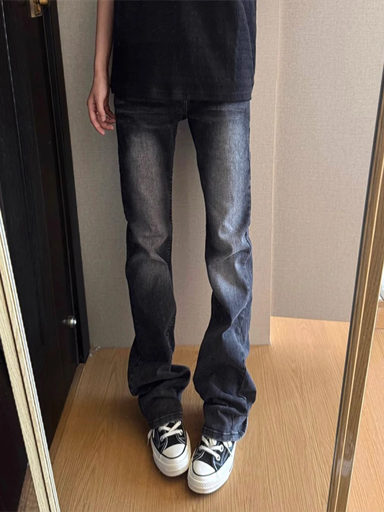Graduated Black Men's Jeans American Style High Waist Leg Lengthening Retro Pants Micro Flared Straight Leg Long Trousers
Graduated Black Men's Jeans American Style High Waist Leg Lengthening Retro Pants Micro Flared Straight Leg Long Trousers
