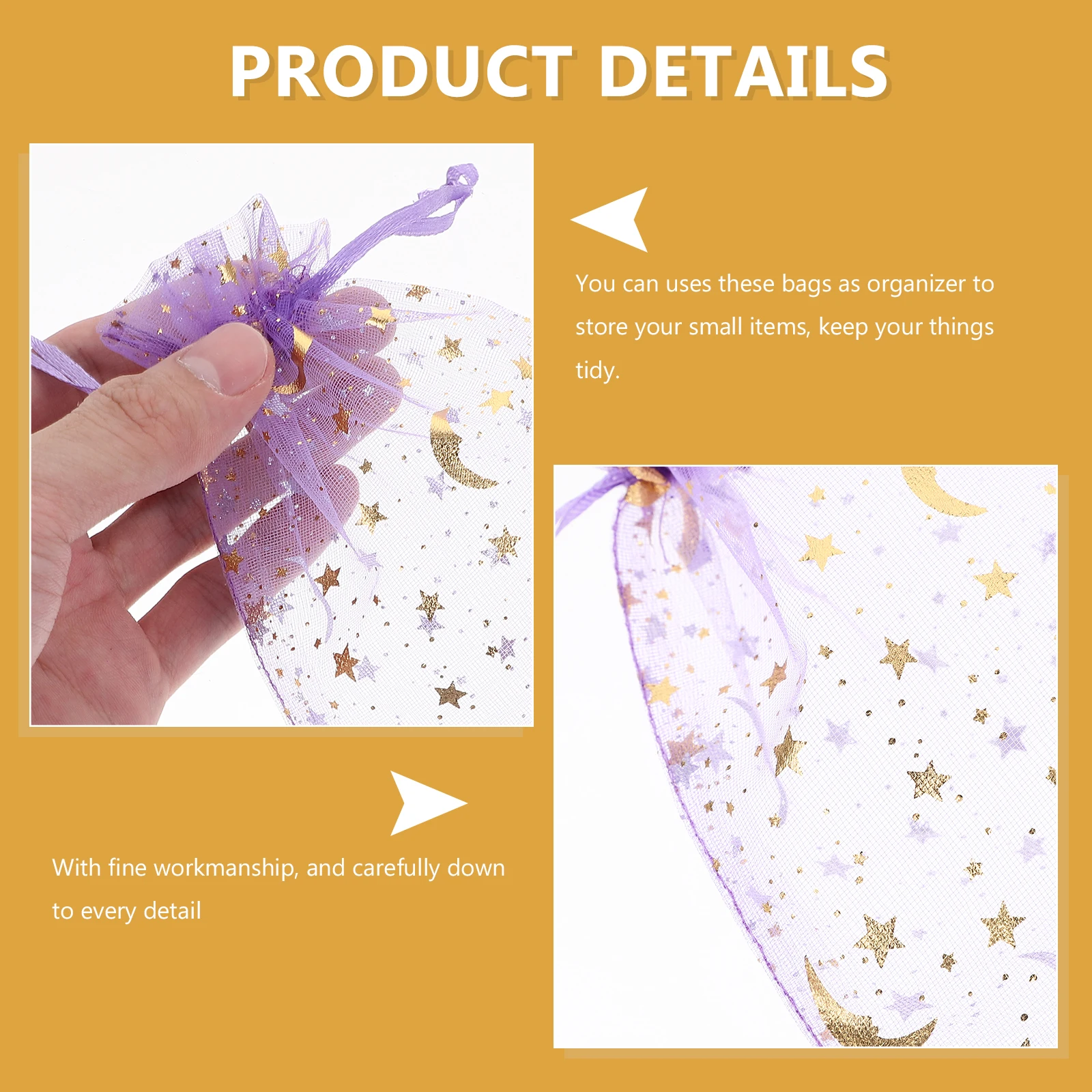 Moon Star Drawstring Mesh Bags Jewelry Storage Pouch Small Candy Gift Organizer Travel Party Favors Bulk Portable Simple Design
Moon Star Drawstring Mesh Bags Jewelry Storage Pouch Small Candy Gift Organizer Travel Party Favors Bulk Portable Simple Design