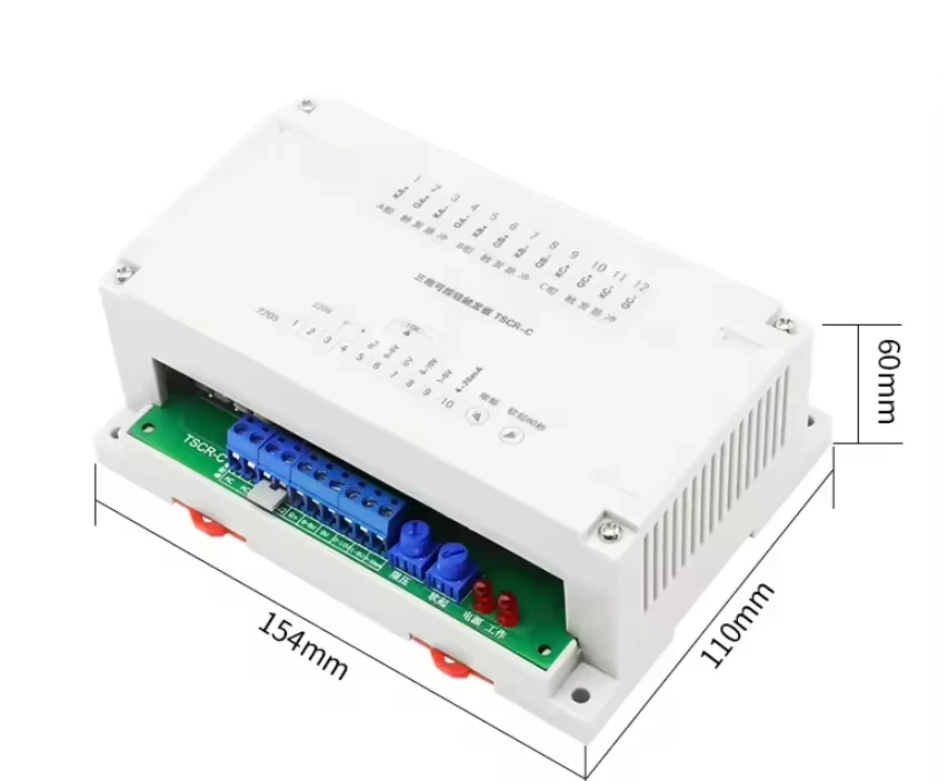 Three-phase Phase Shift Thyristor Trigger Board Multi-function Power Adjustment Voltage TSCR-C for the Original TSCR-B
Three-phase Phase Shift Thyristor Trigger Board Multi-function Power Adjustment Voltage TSCR-C for the Original TSCR-B