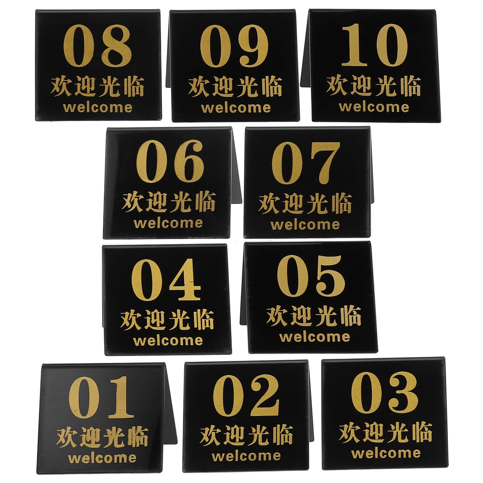 10pcs Table Numbers Restaurant Acrylic Desk Cards Reusable Double Sided Markers Banquet Classroom Number Multi Function
10pcs Table Numbers Restaurant Acrylic Desk Cards Reusable Double Sided Markers Banquet Classroom Number Multi Function