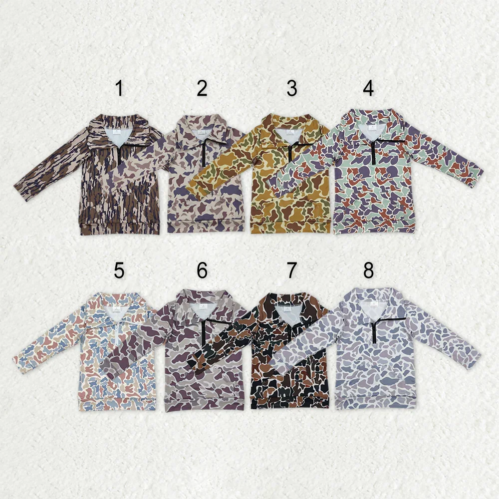 BT1037 Wholesale Summer baby boy clothes Pocket camouflage light brown zippered long sleeve top Boutique kids clothes boys
BT1037 Wholesale Summer baby boy clothes Pocket camouflage light brown zippered long sleeve top Boutique kids clothes boys